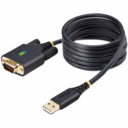 StarTech.com 6.6ft/2m USB To Null Modem Serial Adapter Cable, Com Retention, Ftdi, RS232, Changeable DB9 Screws/Nuts, Windows/macOS/Linux - Add A DB9 RS232 Null Modem Serial Port To A Desktop/laptop Using A USB-A Port; Changeable DB9 Screws/Nuts; Screws