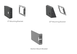 Yealink RoomPanel Mount Kits, Device Compatibility RoomPanel, 0° Mounting Bracket, 20° Mounting Bracket, Mullion Mount Bracket Roompanel