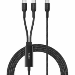 Belkin BoostCharge Pro 1.50 M USB-C Data Transfer Cable - Cable For Notebook, MacBook Pro - First End: 2 X USB 2.0 Type-C - Male - Second End: 1 X USB 2.0 Type-C - Male - 480 Mbit/s - Black CAC004FQ1.5MBK