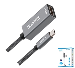 8ware 10cm Usb-c To Hdmi Male-Female Adapter Converter Cable Retail Pack For Pc Laptop IPad MacBook Pro/Air Surface Dell Xps To Monitor Projector Tv 8W-USBCHDMIF