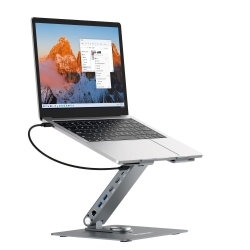 Simplecom CHT660 Adjustable Aluminium Laptop Stand With 6-Port Usb-c Docking Station Dual 4K Hdmi Display CHT660