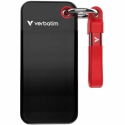 Verbatim Pocket 1 TB Portable Rugged Solid State Drive - M.2 External - Black, Red - Desktop Pc, Notebook Device Supported - USB 3.2 (Gen 2) Type C - 1000 MB/s Maximum Read Transfer Rate 32192