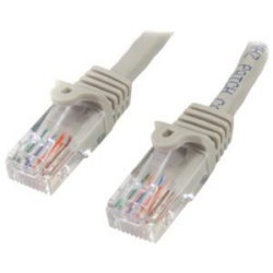 Startech 0.5m Gray Cat5e Ethernet Patch Cable With Snagless Rj45 Connectors 45pat50cmgr