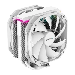 DeepCool AS500 Plus White CPU Cooler Single Tower, Five Heat Pipe Design High Fin Density, Double Pwm Fans, Slim Profile, Lga2066/1851-1155/Am4/Am5 R-AS500-WHNLMP-G