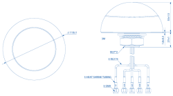 Teltonika | PR1KCO28 | Combo Mimo Mobile / Gnss / WiFi Roof Sma Antenna TT.PR1KCO28