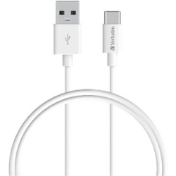 Verbatim 1 M USB-C Data Transfer Cable - First End: 1 X USB Type C - Male - Second End: 1 X USB Type C - Male - 480 Mbit/s - White 66784