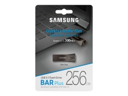 Samsung (Bar Plus) 256GB USB Drive, 300R/80W MB/s, USB 3.1, Grey Metallic, 5YR Wty MUF-256BE4/APC