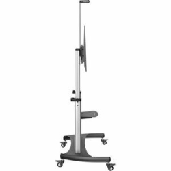 StarTech.com Mobile Tv Stand, Heavy Duty Universal Tv Cart For 60-100 Inch Display (100kg/220lb), Height Adjustable Rolling Tv Floor Stand - Up To 254 Cm (100") Screen Support - 100 Kg Load Capacity - 2 X Shelf(ves) - Floor Stand - Aluminium - Silver, Bl
