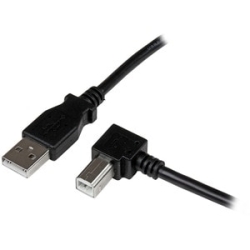StarTech.com 1m USB 2.0 A To Right Angle B Cable - M/M - Cable For Printer, Scanner - First End: 1 X 4-pin USB 2.0 Type A - Male - Second End: 1 X 4-pin USB 2.0 Type B - Male - 480 Mbit/s - Shielding - 24/28 Awg - Black USBAB1MR