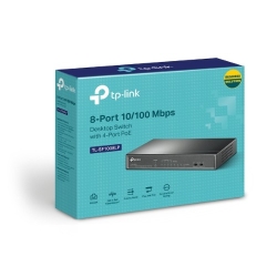 (EOL)TP-Link Tl-Sf1008Lp 8-Port 10/100Mbps Desktop Switch With 4-Port PoE, Up To 41W For All PoE Ports TL-SF1008LP