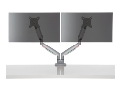 Kensington Premium Dual Monitor Arm, Up To 32" & 9KG, H/Adj, Vesa 75x75, 100x100 - Grey K55471WW