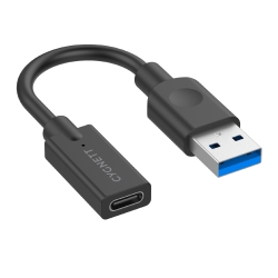 Cygnett Essentials Usb-a Male To Usb-c Female (10CM) Cable Adapter - Black(CY3321PCUSA),5GBPS Fast Data Transfer,Compact Design, 2 Years Warranty CY3321PCUSA