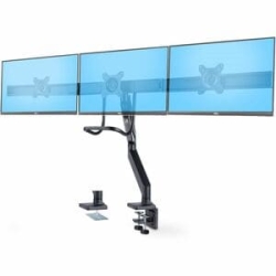 StarTech.com Crossbar Triple Monitor Desk Mount For Up To 3x 27in Screens, Vesa 75x75/100x100, Tool-Less Arm Adjustments, C-Clamp/Grommet - Crossbar Triple Monitor Desk Mount For 27in Displays, Vesa 75x75/100x100; Spring-assisted Arm W/multiple Toolless
