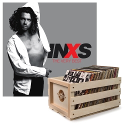 Crosley Record Storage Crate & Inxs The Very Best - Double Vinyl Album Bundle UM-5788706-B