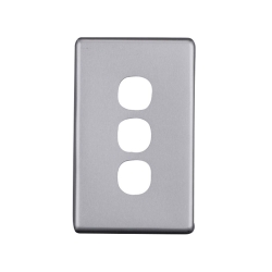 4C | Elegant 3 Gang Aluminium Cover Plate - Silver Matt 040.0.0104