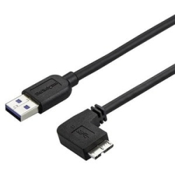 StarTech.com 0.5m 20in Slim Micro USB 3.0 (5Gbps) Cable - M/M - USB 3.0 A To Right-Angle Micro USB - USB 3.2 Gen 1 - Position Your USB 3.0 Micro Devices With Less Clutter And According To Your Configuration Needs, With A Thin, More Flexible Cable - 0.5m