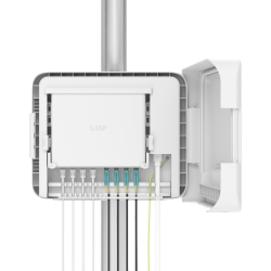 Ubiquiti Uisp Box Plus, IPX6-rated Water Resistance, Enclosure For Uisp Switch Plus, Pole /Wall-mount, Includes Fiber Strain Relief Kit, UISP-Box-Plus
