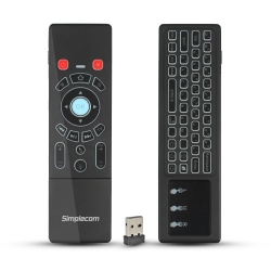 Simplecom RT250 Rechargeable 2.4GHz Wireless Remote Air Mouse Keyboard With Touch Pad And Backlight RT250