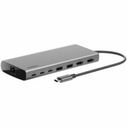 Belkin Connect USB Type C Docking Station For Tablet, Smartphone, Monitor, Notebook - Charging Capability - 2 Displays Supported - 4K, 4K UHD, 4K @ 60Hz - 3840 X 2160 - 5 X USB Ports - 2 X USB 3.0 - 2 X USB Type-A Ports - USB Type-A - 3 X USB Type-C Port