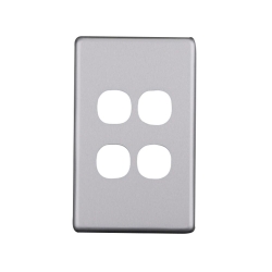 4C | Elegant 4 Gang Aluminium Cover Plate - Silver Matt 040.0.0105