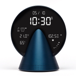Lexon Conic Radio Alarm Clock With Fm & Built-In Bluetooth Speaker - Blue LD-LR156L3