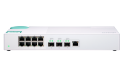 Qnap 12 Port Unmanaged Switch 10Gbe Sfp+(2) 10Gbe Sfp+ And 10Gbase-T(1) Gbe(8) 2Yr Wty Qsw-308-1C