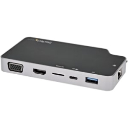 StarTech.com USB 3.1 (Gen 2) Type C Docking Station For Monitor, Notebook - Memory Card Reader - MicroSD - 100 W - Black, Grey - 1 Displays Supported - 4K - 1920 X 1080, 3840 X 2160 - 1 X USB Type-A Ports - USB Type-A - 1 X USB Type-C Ports - USB Type-C