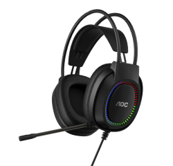 Aoc ACG2500BK Wired Rgb USB Gaming Stereo Headset 2M Cable Black ELEAOCACG2500BK