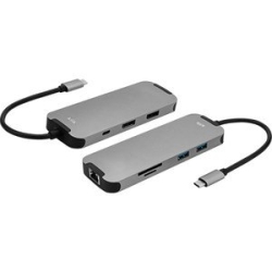 Comsol Klik USB-C Multi Port Adapter, 2 X DP, USB3.0 X 2, LAN, USB-C Pd & Sd/Micro Sd KCMPD2AD
