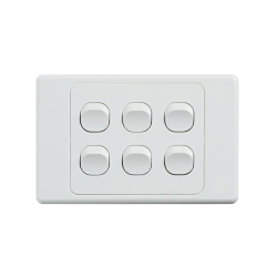 4C | Ultima 6 Gang Switch 250V 16AX - Horizontal 040.000.0072