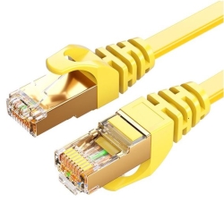 8Ware CAT7 Cable 5m - Yellow Color RJ45 Ethernet Network LAN Utp Patch Cord Snagless Flat Cable CAT7-F-5YEL