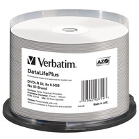 Verbatim Dvd+r Dl 8.5gb 50pk White Thermal 2.4x 43754