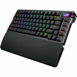 Rog Azoth Extreme Customizable 75 Gaming Keyboard Featuring A Full Aluminium Alloy Chassis Carbon Fibre Positioning Extended Wrist Rest 2.4 GHz SpeedNova Tech Snow Switch ROG Azoth Extreme Snow Switch