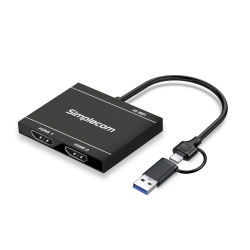 Simplecom DA327 USB 3.0 Or Usb-c To Dual Hdmi Display Adapter For 2x 1080p Extended Screens DA327