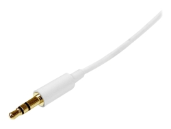 Startech.Com 1M White Slim 3.5MM Stereo Audio Cable - Male To Male MU1MMMSWH