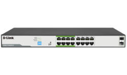 D-Link | Dgs-F1018P-E | 18 Port Gigabit PoE Switch With 16 PoE+ Ports (8 Long Reach 250m) And 2 Sfp Uplinks DL.DGS.F1018P.E