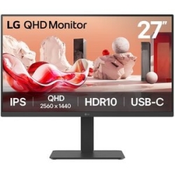 LG 27Ba65Qb-B 27" Class Wqhd LCD Monitor - 16:9 - 27" Viewable - In-plane Switching (Ips) Technology - 2560 X 1440 - 16.7 Million Colours - 280 Cd/m² - 5 Ms - Speakers - Pivot - USB Type-C - Hdmi - DisplayPort - Vesa Mount Compatible - Kvm Switch 27BA65