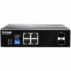 D-Link Dis-F100G Dis-F100G-6Ps-E 4 Ports Ethernet Switch - Gigabit Ethernet - 10/100/1000Base-T, 1000Base-X - 2 Layer Supported - Modular - 2 Sfp Slots - 6 W Power Consumption - 120 W PoE Budget - Twisted Pair, Optical Fiber - PoE Ports - Din Rail Mounta