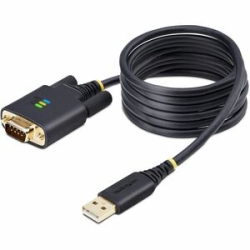 StarTech.com 6.6ft (2m) USB To Serial Adapter Cable, Com Retention, Ftdi, DB9 RS232, Interchangeable DB9 Screws/Nuts, Windows/macOS/Linux - Add A DB9 Rs-232 Serial Port To A Desktop/laptop Using A USB-A Port; Interchangeable Screws/Nuts; DB9 Screws Pre-i