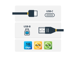 Startech 1M USB3.1 C To USB3.1 B Printer Cable, M/M, 2YR USB31CB1M