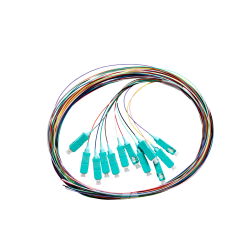 Fibre Pigtail Sc OM4 Multimode 2m - 12 Pack Rainbow - Aqua Connector | Backward Compatible With OM3 015.012.1409