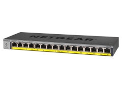 Netgear 16-Port PoE/PoE+ Gigabit Ethernet Unmanaged Switch With 76W PoE Budget, Rack-mount Or Wall-mount (GS116LP) GS116LP-100AJS