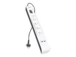 Belkin Surgeplus 4-Outlet USB (2.4A) Surge Protector With 2M Cord BSV401AU2M