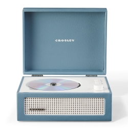 Crosley Voyager Portable Retro Cd Player With Stereo Bluetooth Speakers, Fm Radio - Washed Blue CR3517A-WB