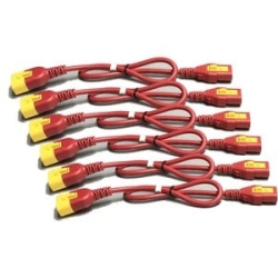 Power Cord Kit (6 Ea), Locking, C13 To C14, 1.2m, Red AP8704S-WWX340