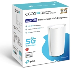 TP-Link Deco X80-5G(1-pack) 5G AX6000 Whole Home Wi-Fi 6 Gateway, 4804Mbps At 5 GHz + 1148Mbps At 2.4 GHz, 5G 5Gbps/900Mbps, 4G+ Cat20 2Gbps/200Mbps Deco X80-5G(1-pack)