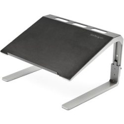 StarTech.com Adjustable Laptop Stand - Heavy Duty Steel & Aluminum - 3 Height Settings - Tilted - Ergonomic Laptop Riser For Desk (Ltstnd) - Elevate Your Laptop To Create An Ergonomic Workspace While Freeing Up Desk Space - Adjustable Laptop Stand With 3