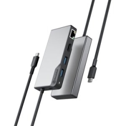 Alogic USB-C Fusion Alpha 5-in-1 Hub 1 X HDMI 4K60Hz 2 X USB-A USB 3.0 1 X Gigabit Ethernet 1 X USB-C Data Pd - Space Grey UCFUPRGEV2-SGR