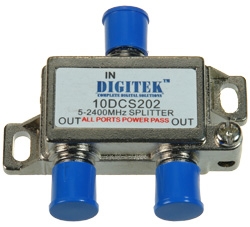 4cabling 2 Way Splitter F Type 5-2400mhz All Ports Power Pass (foxtel Approved) 10dcs202