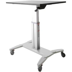 StarTech.com Mobile Standing Desk - Portable Sit-Stand Ergonomic Height Adjustable Cart On Wheels - Rolling Computer/Laptop Workstation - Sit-stand Cart Is Easily Movable; Stable Base With Lockable Wheels - Mobile Standing Desk W/large 24x31.5in Surface